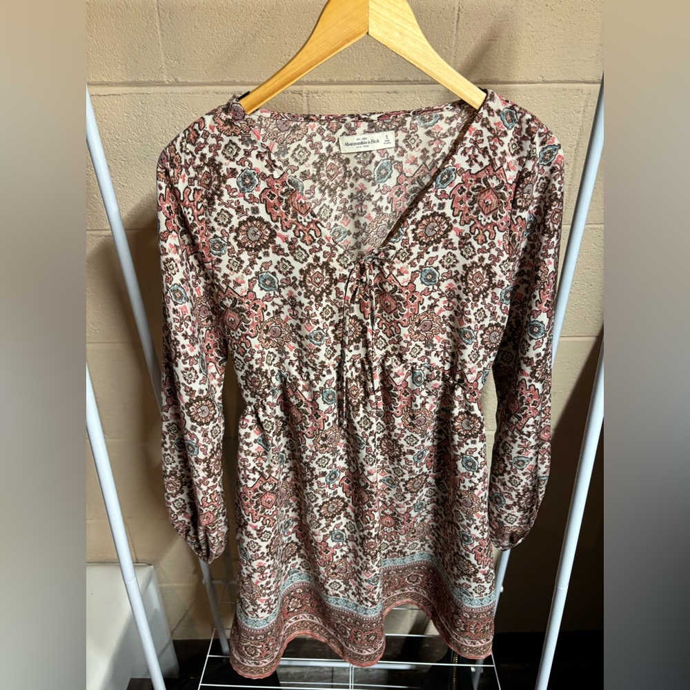 Abercrombie & Fitch Paisley dress in Pink and Brown